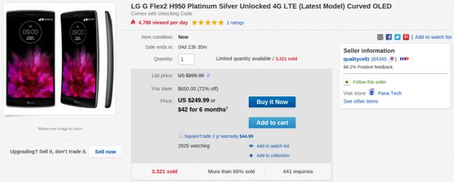 Fotografía - [Offre Alerte] Acheter un flambant neuf débloqué AT & T LG G Flex 2 sur eBay pour 250 $ (40 $ de moins qu'il Last Time)